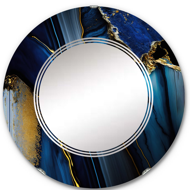 Miroir mural géométrique abstrait Ontaria, 24 po x 24 po