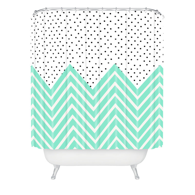 Rideau de douche simple avec chevron et points allyson johnsony