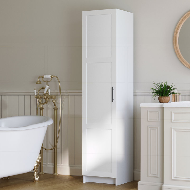 Tall Narrow Storage Cabinet, White