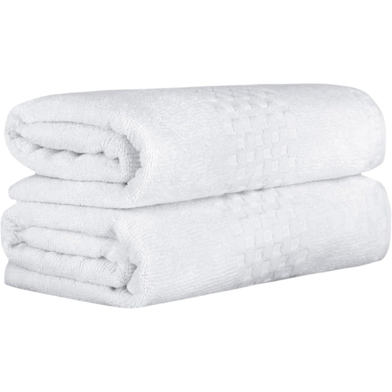 Ensemble de draps de bain en coton turc de qualité supérieure avec 2 serviettes absorbantes en peluche et à séchage rapide pour un confort ultime 30 po x 60 po