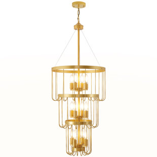 Lustre gradué à 12 lumières à niveaux