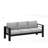 All-Weather 4-Piece Modern Metal Patio Furniture Set,  5-Seat Conversation Sofa With Thick Light Gray Cushions & Black Frame And Coffee Table-1340101345
