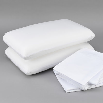Full Bedding - Cooling Memory Foam Pillow, 90 Gsm Sheet , 5 Mattress Protector Bundle With Technology Microfiber