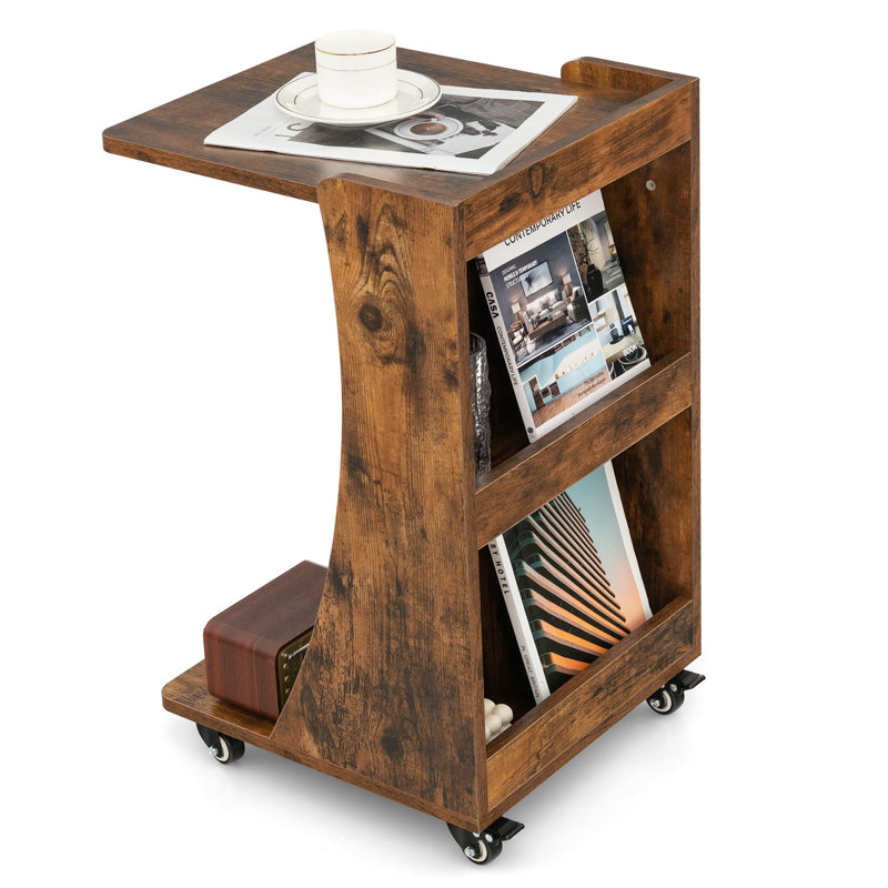 Amaad Floor Shelf End Table, Brown