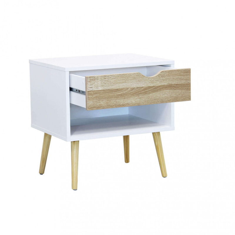 Charleston 80cm W Manufactured Wood Bedside Table
