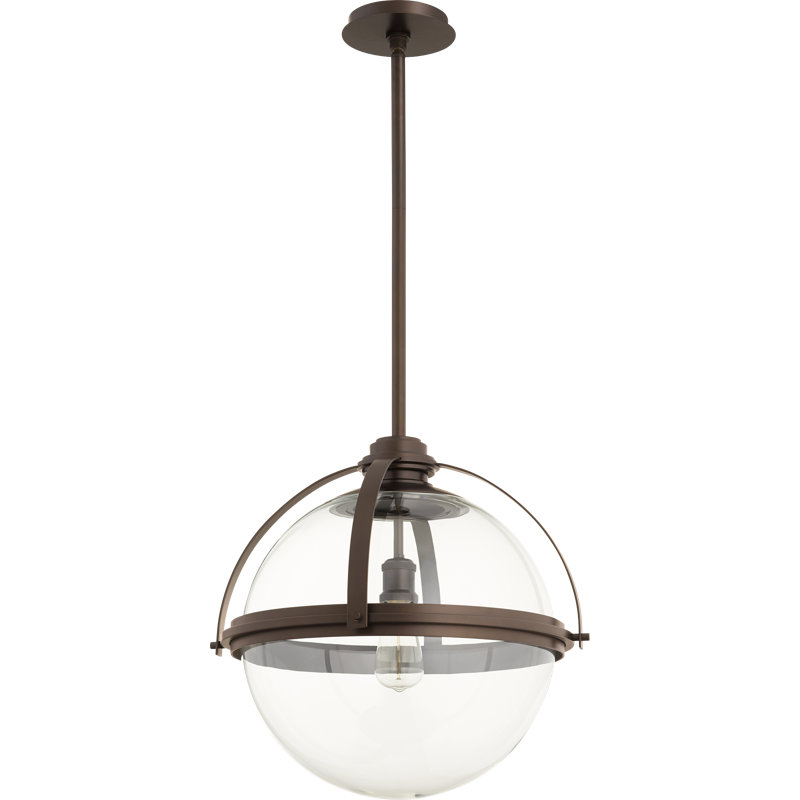 Doucet 1 - Light Sphere Pendant, Oiled Bronze, 12" H x 12.5" W x 5" D