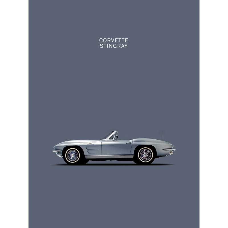 Corvette - gris, impression sur toile tendue, H 24 po x l 18 po