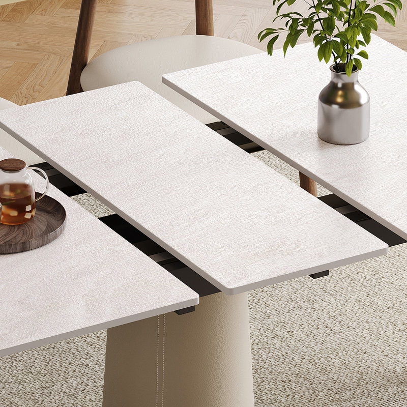 Ensemble de table de salle à manger rétractable, 7 pièces : table, 6 chaises