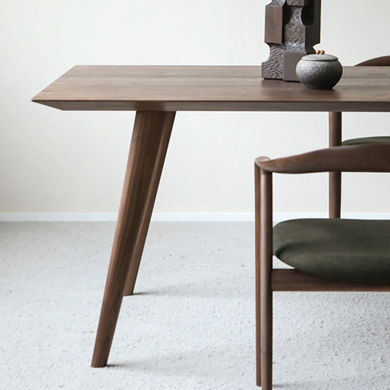 Ash Solid Wood Dining Table, 27.56" W x 55.12" L