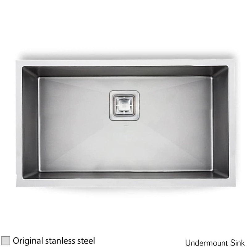 Évier de cuisine encastrable 33 po x l 18 po avec accessoires, Argent
