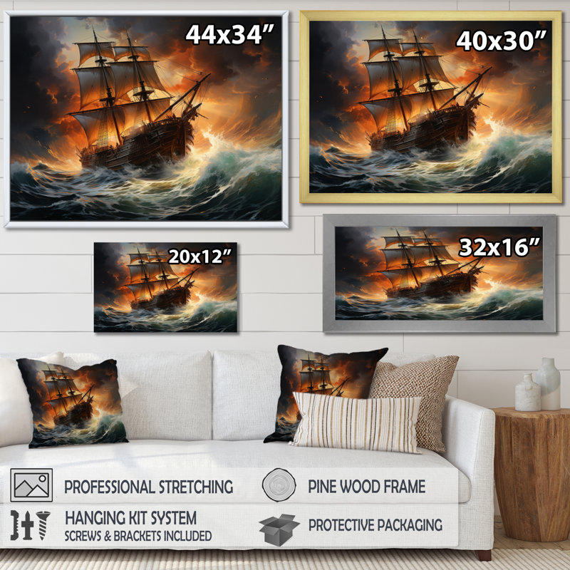 «Orange Fury Unleashed Storm II», reproduction sur toile, Toile tendue, 24" H x 32" W