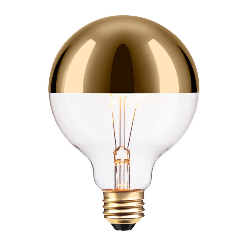 40 watts, ampoule à incandescence à intensité variable G25, culot E26 blanc moyen (2700K) / moyenne (standard), Or
