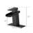 Black Waterfall Bathroom Faucet, Deck Plate, One Handle, Solid Brass Build Contemporary Faucet With Plate And Waterfall, Black,-121768013