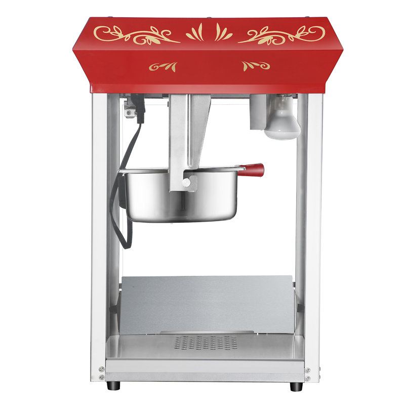 Vintage Red Stainless Steel Countertop Popcorn Machine