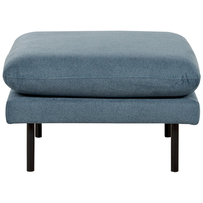 Aaleigha 70cm Wide Square Footstool Ottoman, Vinterbro Blue Chenille