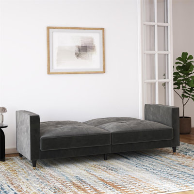 Novelle 81" Velvet Square Arm Convertible Sofa