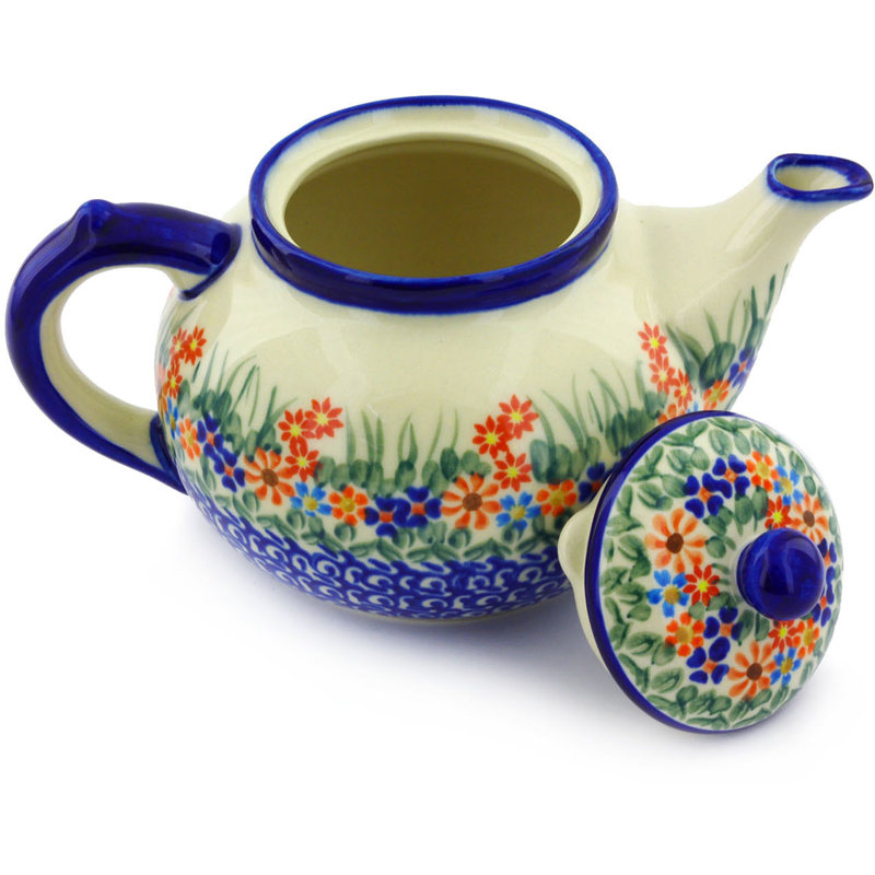 Polmedia Blissful Daisy 64oz. Floral Teapot