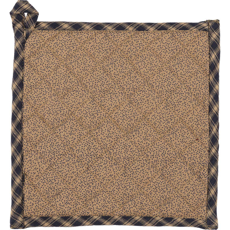 Millsboro Burgundy and Navy Cotton Patchwork Pot Holder with Pocket