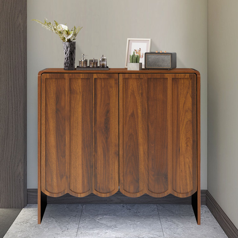 Elanie 29.52" Tall 2 - Door Accent Cabinet, Brown