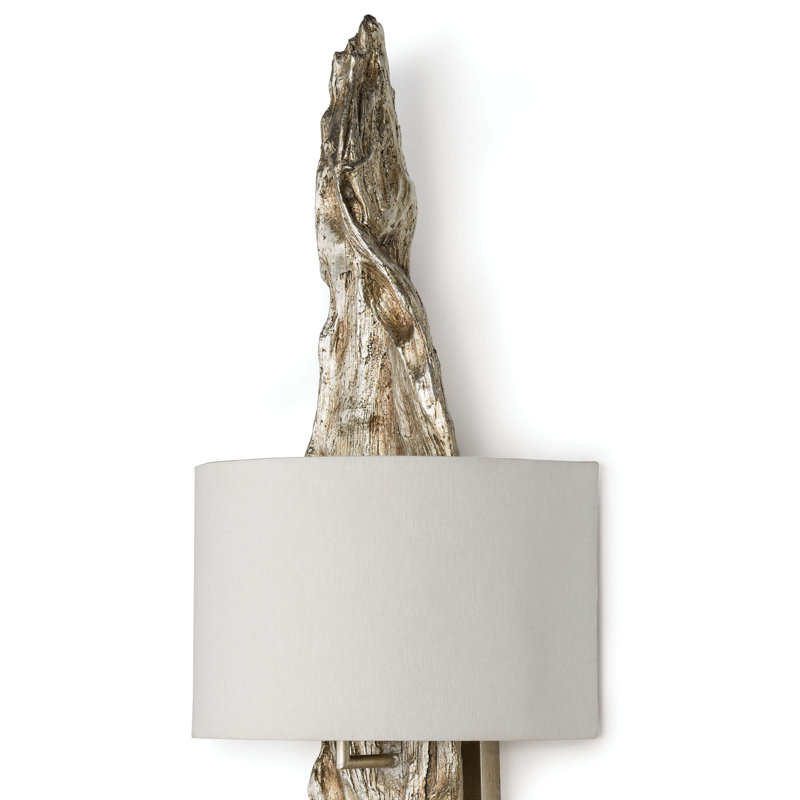Driftwood Sconce, Ambered Silver Leaf