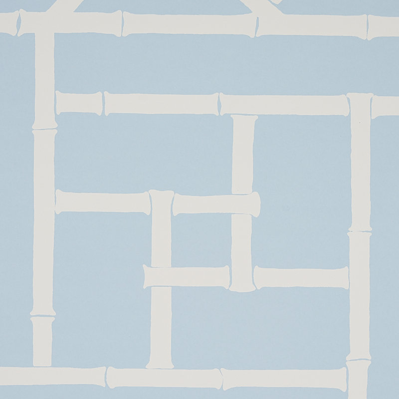 Papier peint treillis Schumacher x Cristina Buckley, Bleu ciel
