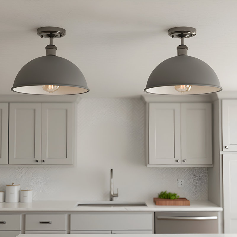 Butterfield Semi Flush Mount, Grey