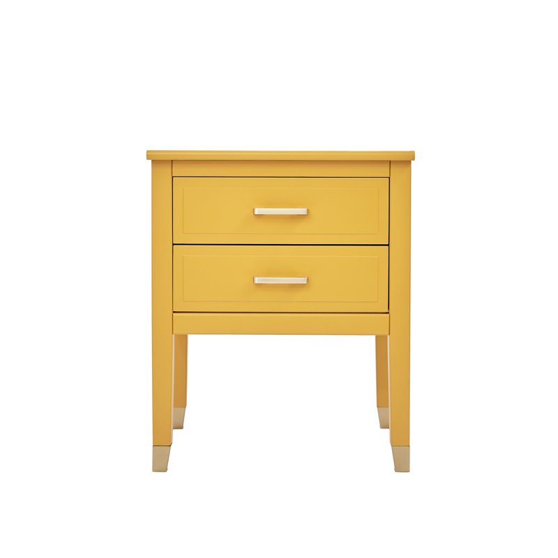 Cormac 50cm W Bedside Table, Mustard