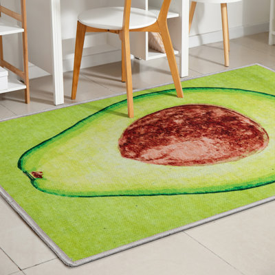 Tapis vert délavé à la machine Kehr Avocado