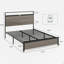 Structure de lit double, structure de lit plateforme en bois avec tête de lit à DEL avec rangement et 2 ports USB, sans bruit, sans matelas à ressorts requis-1428353125