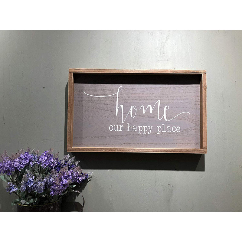 Enseigne murale en bois Home Our Happy Place