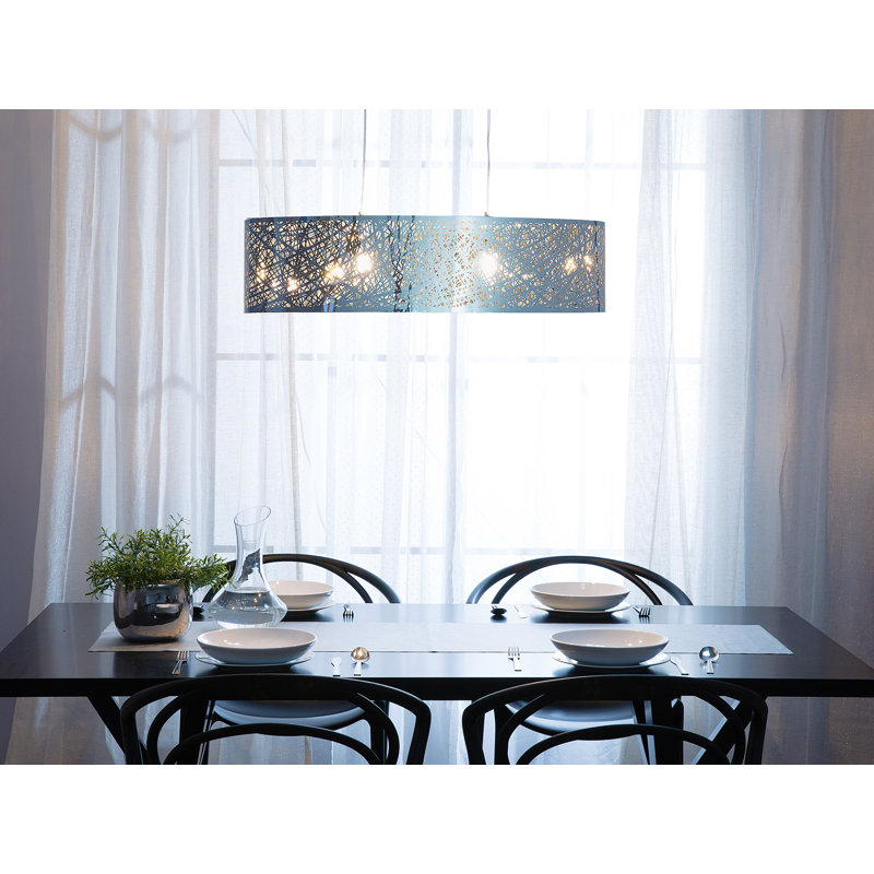 Graford 2 - Light Silver Drum Pendant