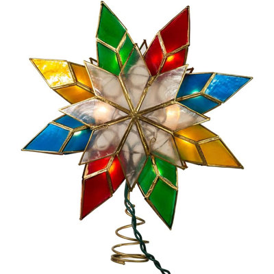10-Light Multi-Colour Capiz Star Tree Topper