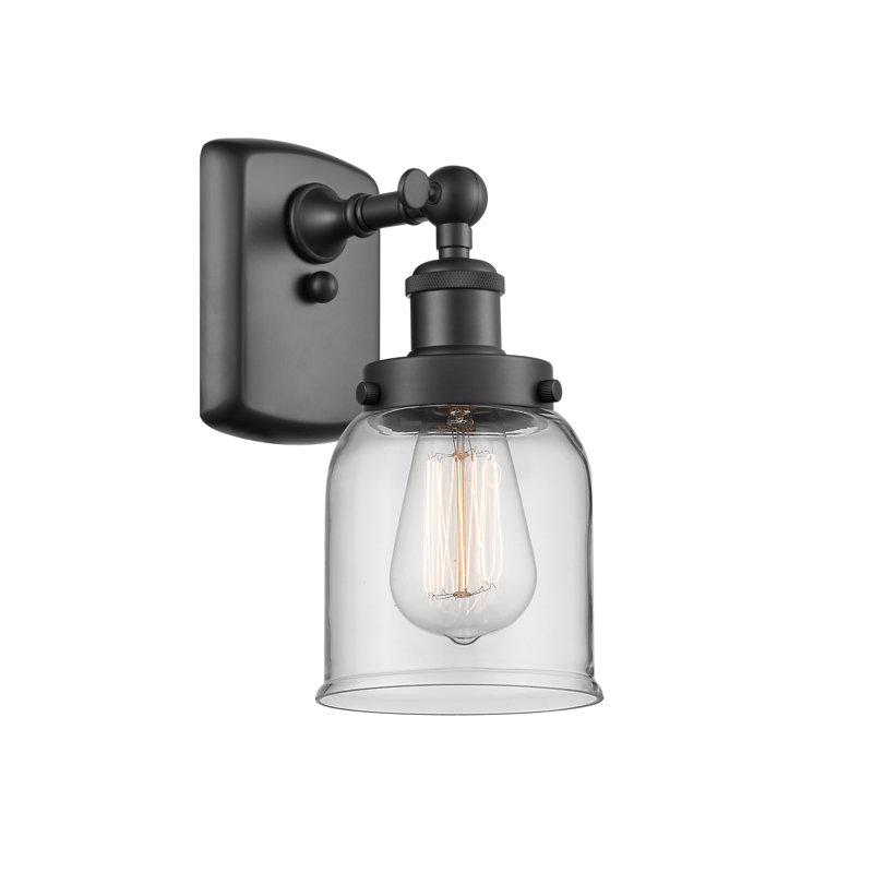 Applique murale 1 lumière 5 po Ballston Urban Bell, Noir mat, DEL, Argent mercuré plaqué