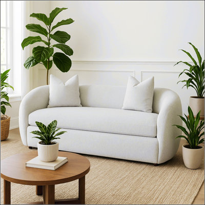 Comfortable Mendocino Beach Fabric Sofa With Two Pillows, Ideal For Relaxing And Enhancing Living Room Aesthetics