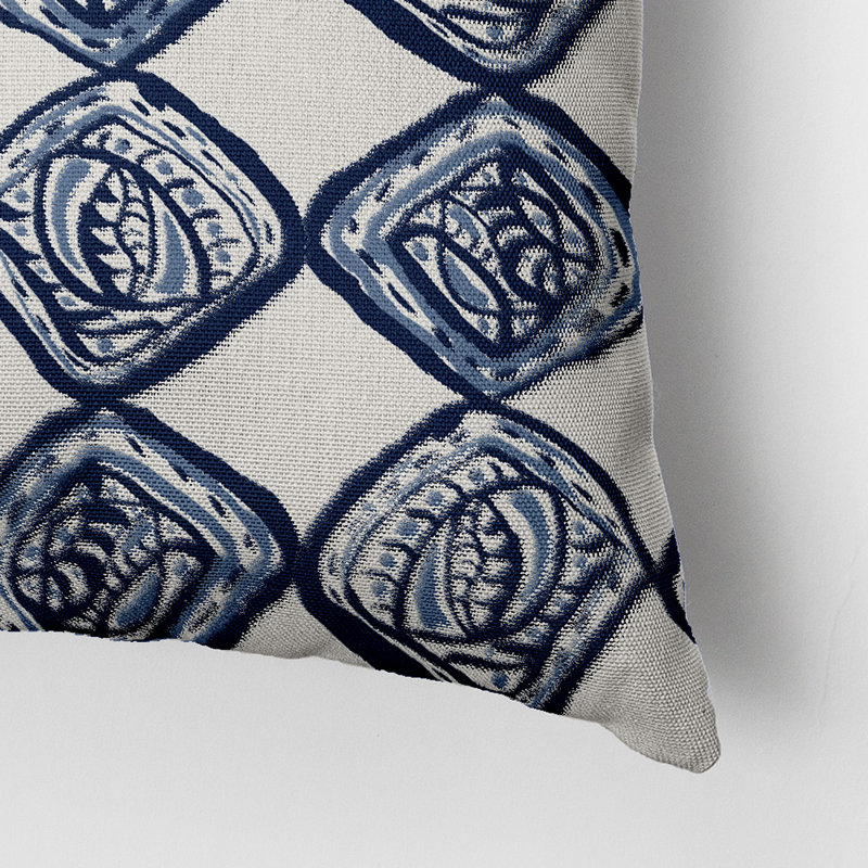 Housse de coussin carrée/insert, Bleu, Géométrique 2