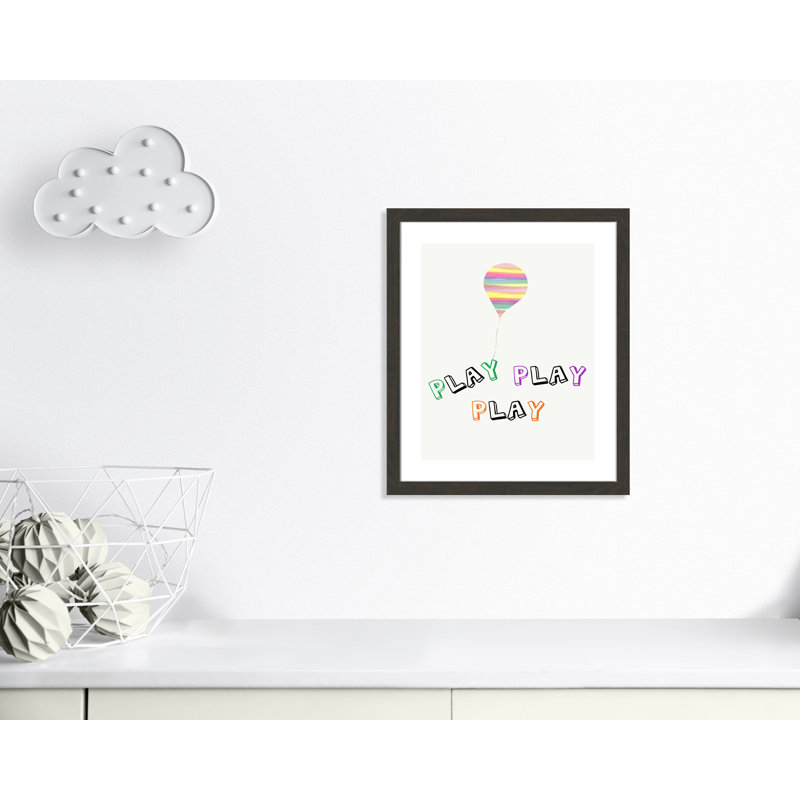 Play Play Play, impression sur papier, H 24,5 po x l 20,5 po x P 0,6 po, Encadré plat noir