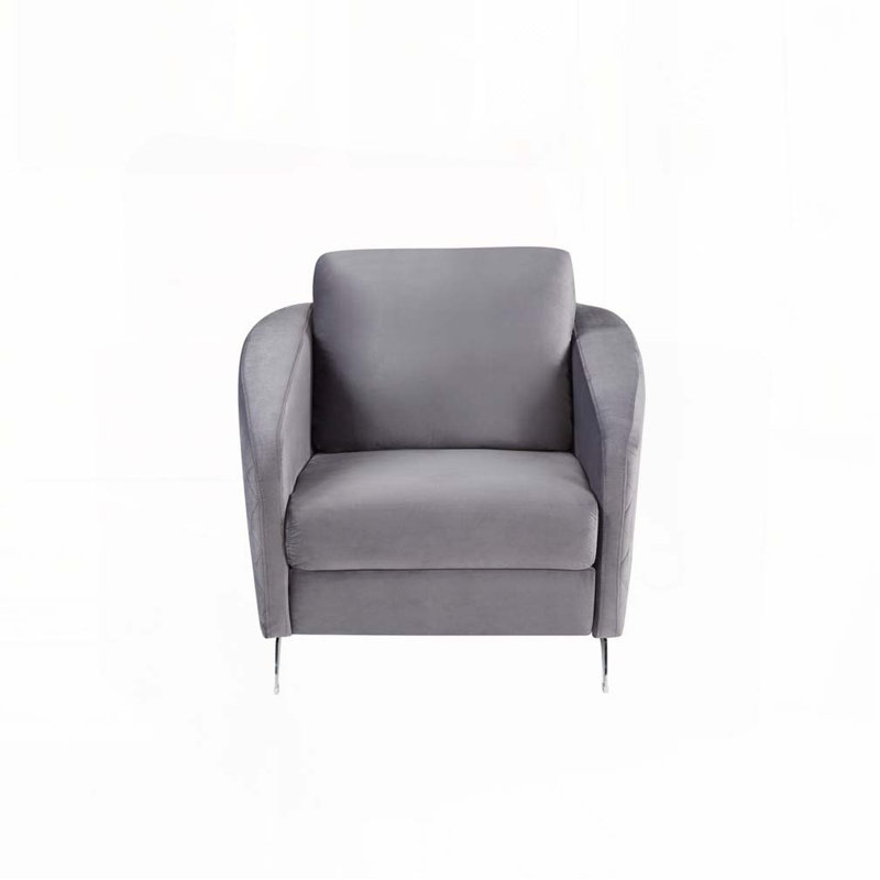 Fauteuil d'appoint en velours, Gris