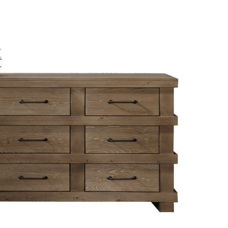 Buckmaster 44'' W 9 - Drawer Dresser, Brown/Oak