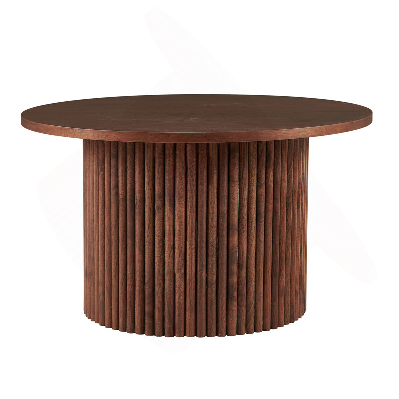 Table basse 27,56 pouces, H 16,73 po x L 27,56 po x l 27,56 po, Noyer