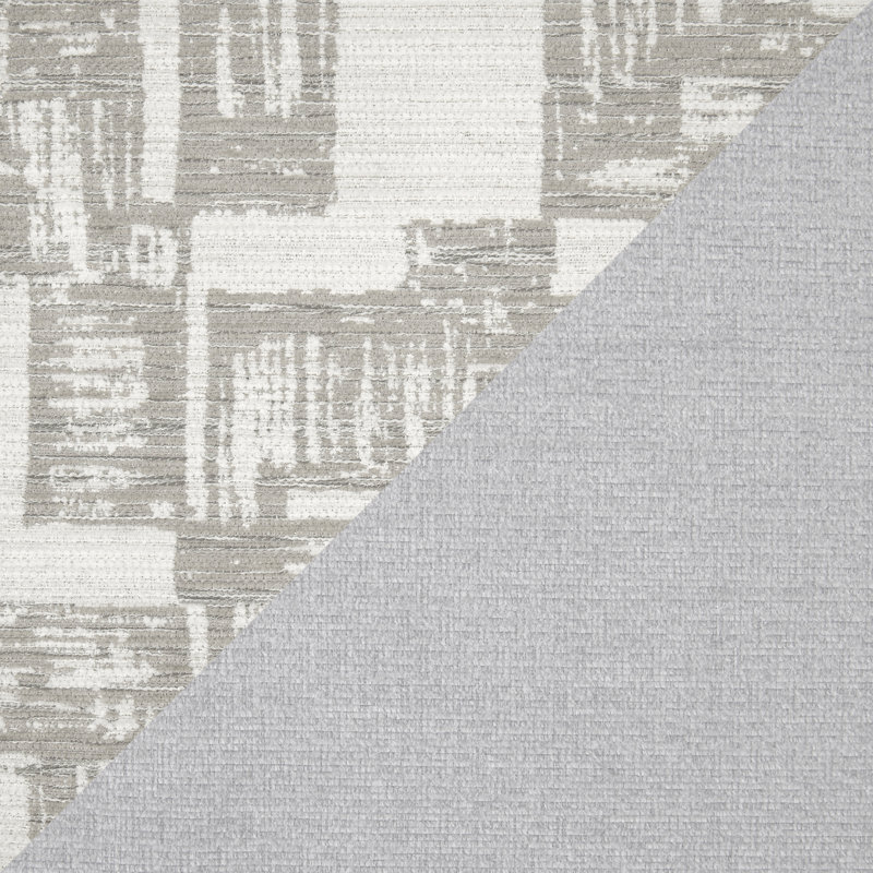 Causeuse en chenille moderne et contemporaine de 90 po avec coussins réversibles Zehr Zehr, Chenille Stone Grey