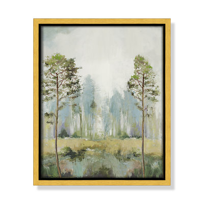 Teton Tall Green Trees II by Teton Pearce - Floater Frame Print on Canvas