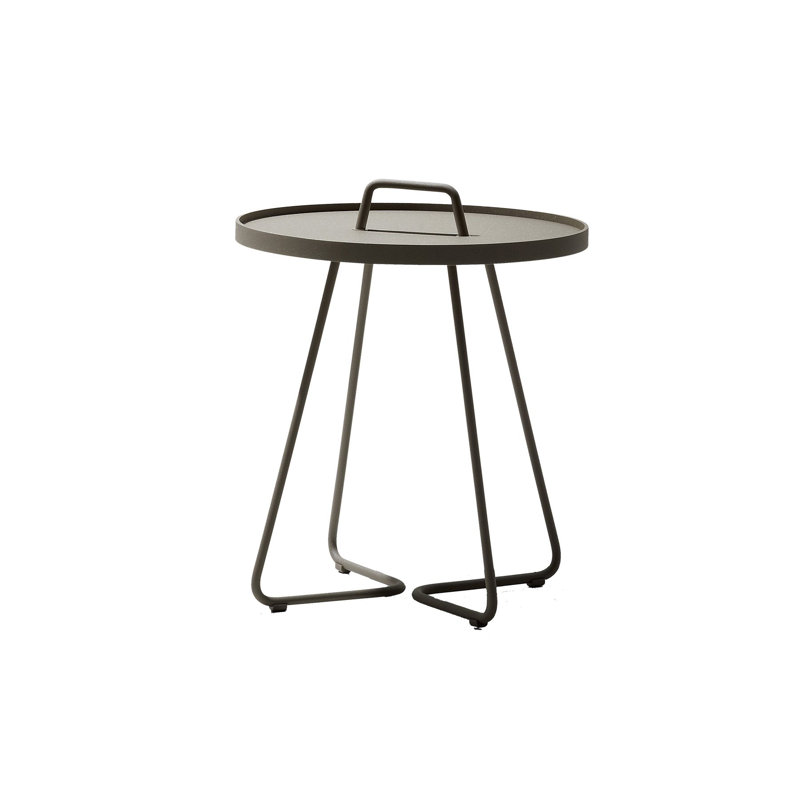 On-the-Move Outdoor Round Side Table, Taupe, 20.5"