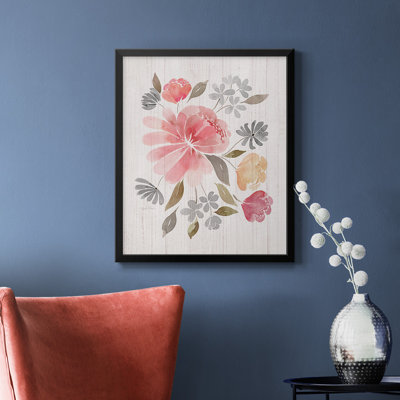 «Loose Peony I», toile encadrée de qualité supérieure - prête à être accrochée