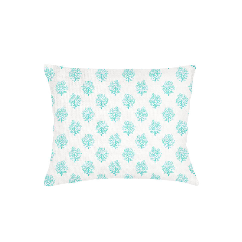 Printed Pillows Linen Geometric Accent Pillow, Aqua Blue, Square 26", Polyester