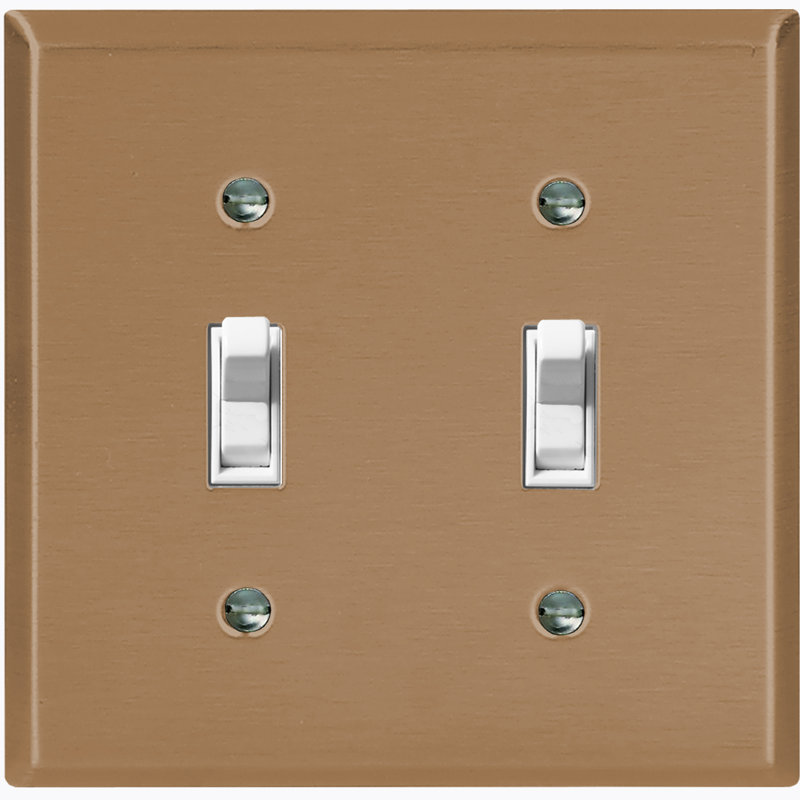 Couvercle de prise de plaque d'interrupteur en métal (brun simple - bascule simple), Brun cannelle