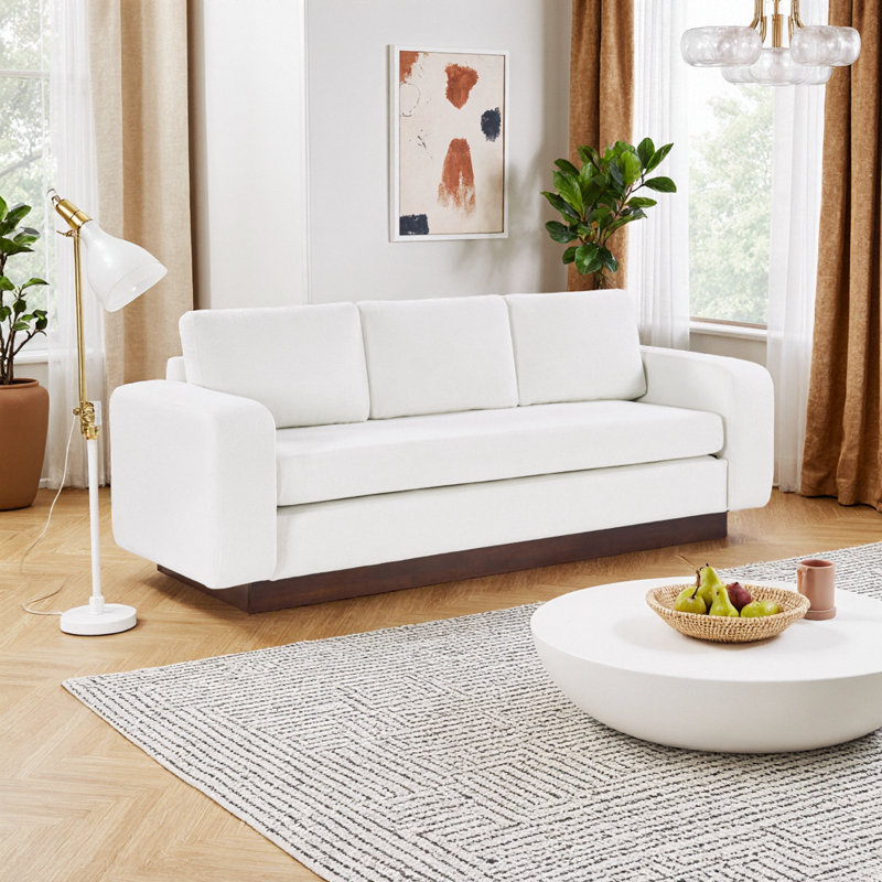 Canapé en chenille 3 places Ashley, White
