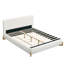 Lit confortable revêtu de velours avec structure en bois massif-414203208