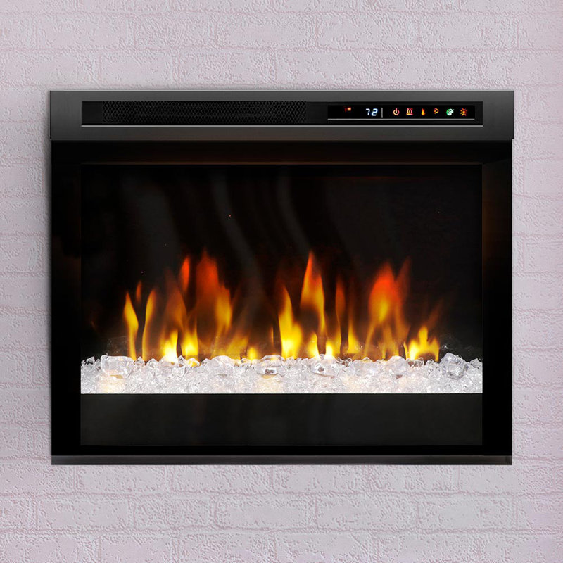 Dimplex Nova Multi-Fire XHD Contemporary Electric Fireplace Insert with Acrylic Ice Ember Bed, Ceramic Heat