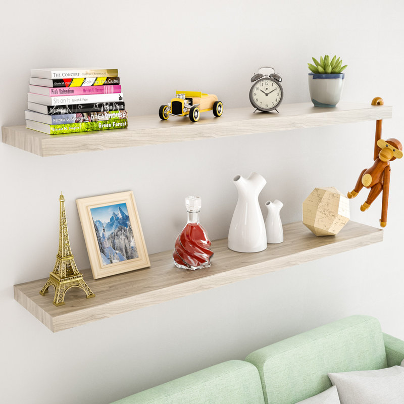 Mehta Floating Shelf, Oak, 3.8cm H x 50cm W x 23cm D