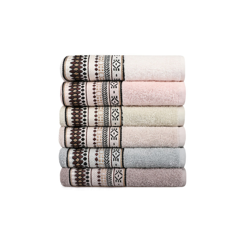 Ensemble de serviettes essuie-mains 100% coton 6 pièces Secil